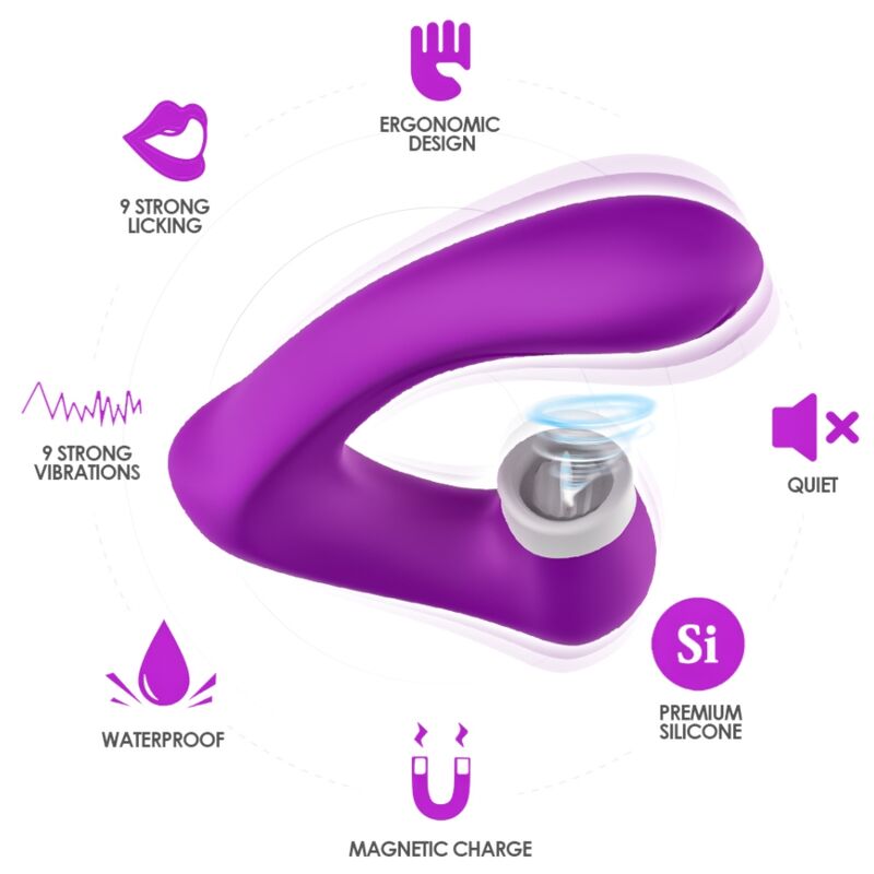 ARMONY - SECRETKISS LECCATO CLIT VIBRANTE E VIBRATORE CURVO VIOLA - immagine 2