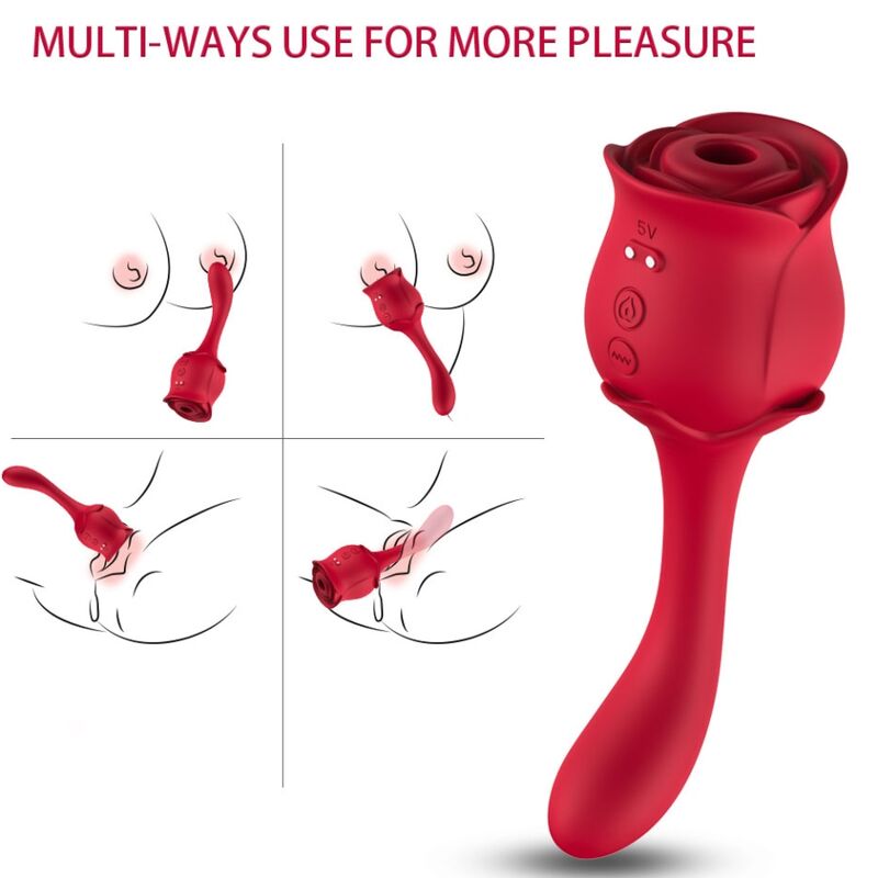 ARMONY - ROSELOVER CLITORIDE ASPIRATORE E STIMOLATORE ROSSO - immagine 4