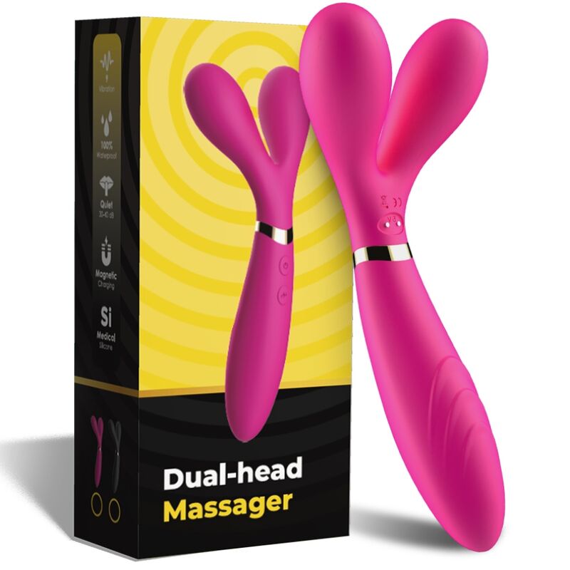 ARMONY - MASSAGGIATORE E VIBRATORE A Y-WAND DOPPIA TESTA FUCSIA - immagine 5