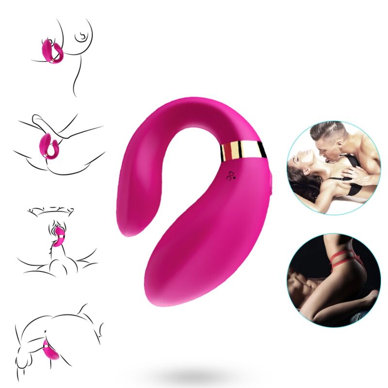 ARMONY - VIBRATORE A MEZZALUNA PER COPPIA TELECOMANDO FUCSIA - immagine 2