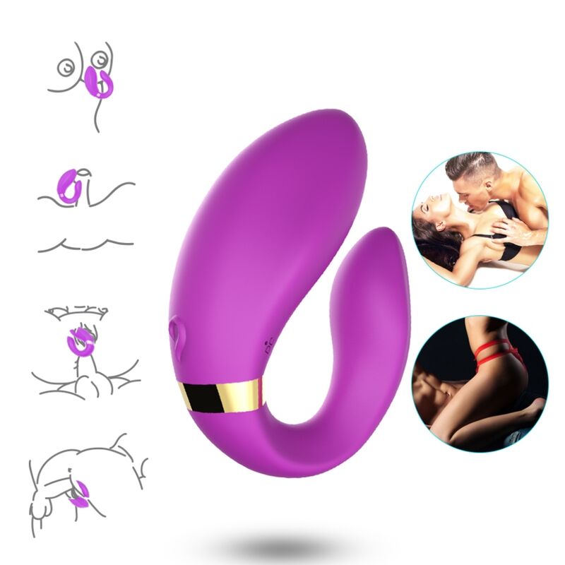 ARMONY - VIBRATORE A MEZZALUNA PER COPPIA TELECOMANDO VIOLA - immagine 2
