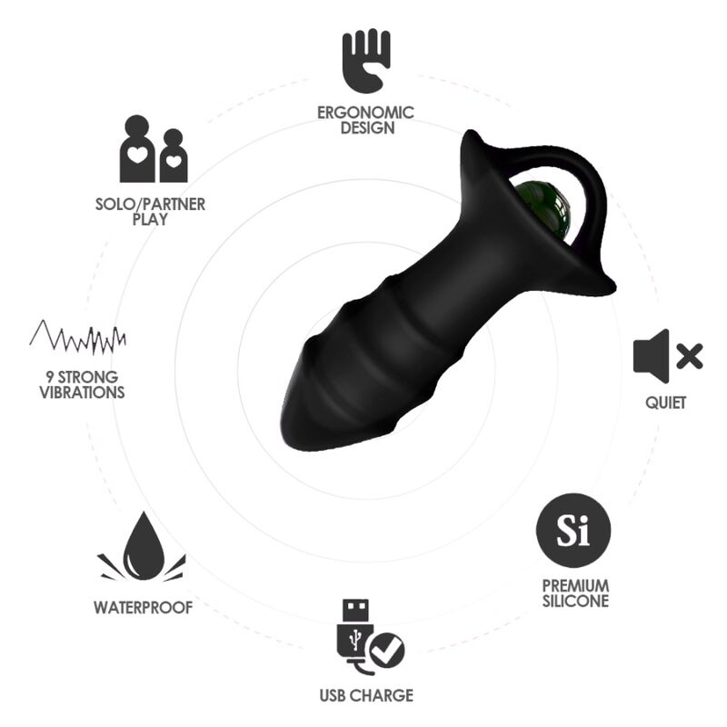 ARMONY - VIBRATORE A DITA KYLIN E TELECOMANDO CON PRESA ANALE NERO - immagine 3