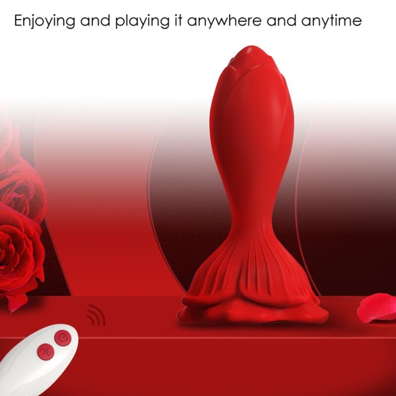 ARMONY - VIBRATORE ROSA E TELECOMANDO PICCOLO PLUG ANALE ROSSO - immagine 4
