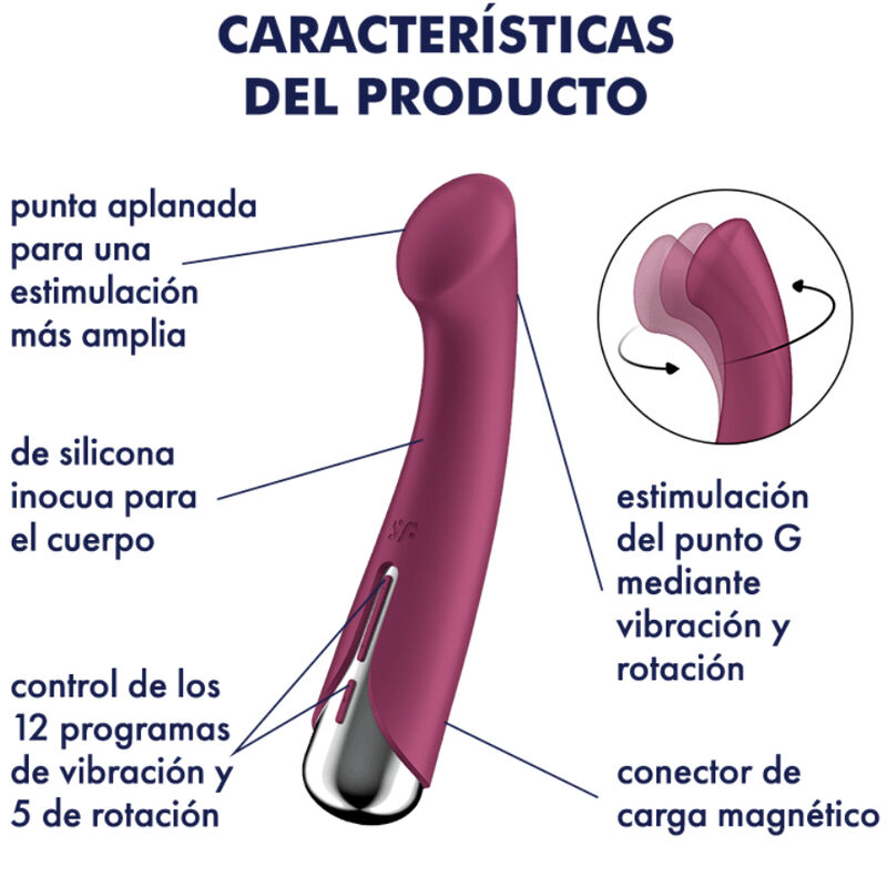 SATISFYER - SPINNING G-SPORT 1 VIBRADOR ROTADOR ROJO - immagine 5