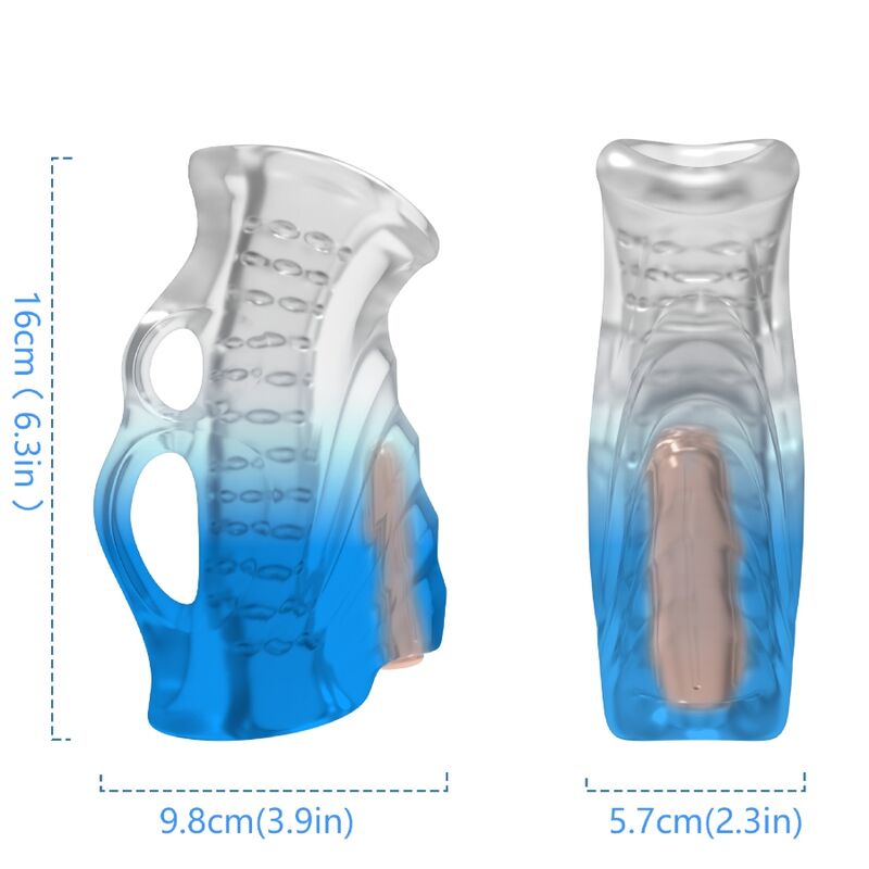 ARMONY - DITO MASTURBATORE E VIBRATORE BLU GRADIENTE - immagine 3