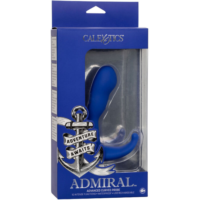 CALEXOTICS - ADMIRAL STIMOLATORE ANALE CURVO E VIBRATORE BLU - immagine 5