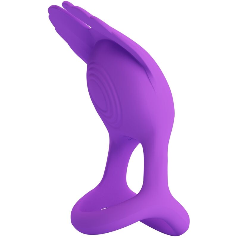 PRETTY LOVE - SILAS ANELLO PER PENE VIBRANTE 7 VIBRAZIONI IN SILICONE VIOLA - immagine 2