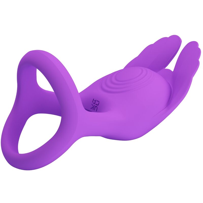 PRETTY LOVE - SILAS ANELLO PER PENE VIBRANTE 7 VIBRAZIONI IN SILICONE VIOLA - immagine 3
