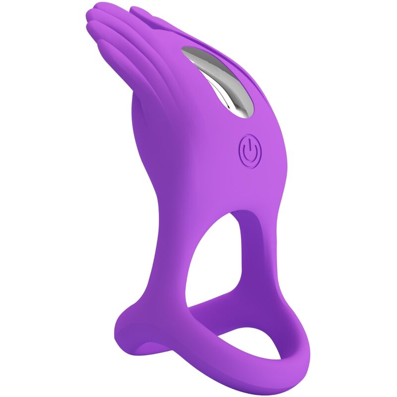 PRETTY LOVE - SILAS ANELLO PER PENE VIBRANTE 7 VIBRAZIONI IN SILICONE VIOLA - immagine 5