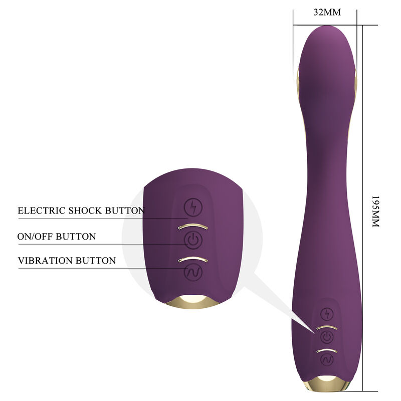 PRETTY LOVE - HECTOR VIBRATORE ELETTROSHOCK BY APP CONTROL VIOLA - immagine 4