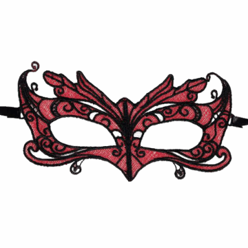 Maschera in Pizzo con Dettagli Rossi – Queen Lingerie
