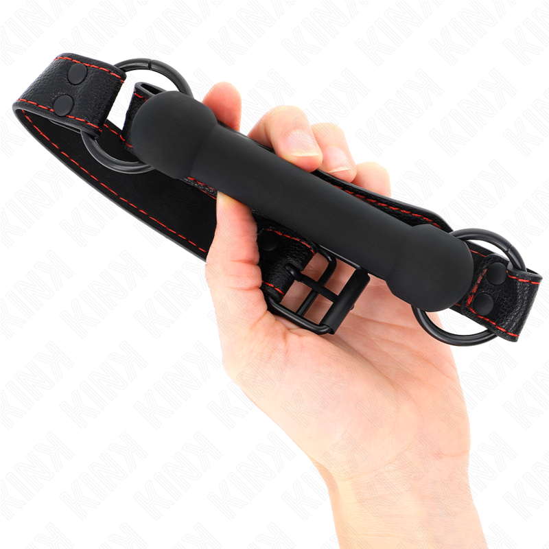 KINK - BONE GAG CON CINTURINO IN SIMILPELLE NERO REGOLABILE 41-57 CM - immagine 4