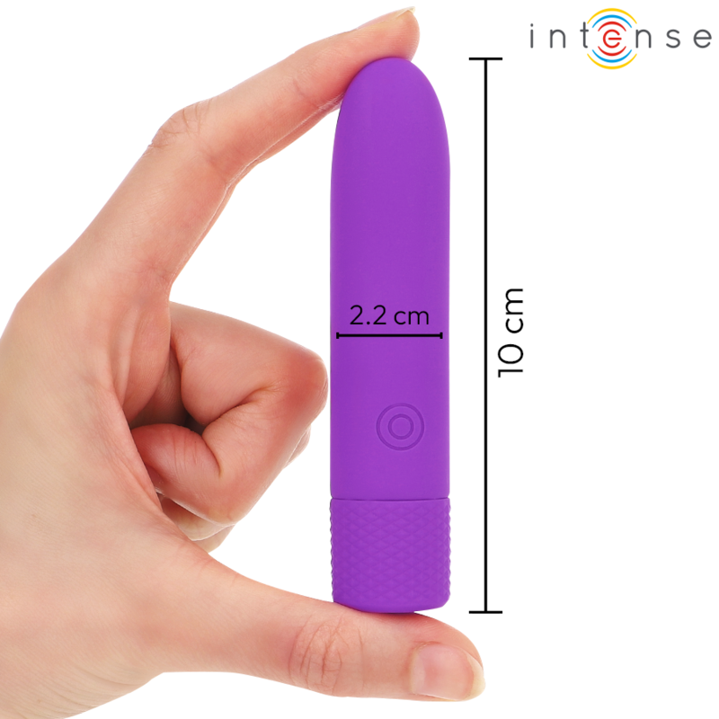 INTENSE - SYMONE BULLET VIBRANTE RICARICABILE USB 8 VIBRAZIONI VIOLA 10 X 2,2 CM - immagine 4