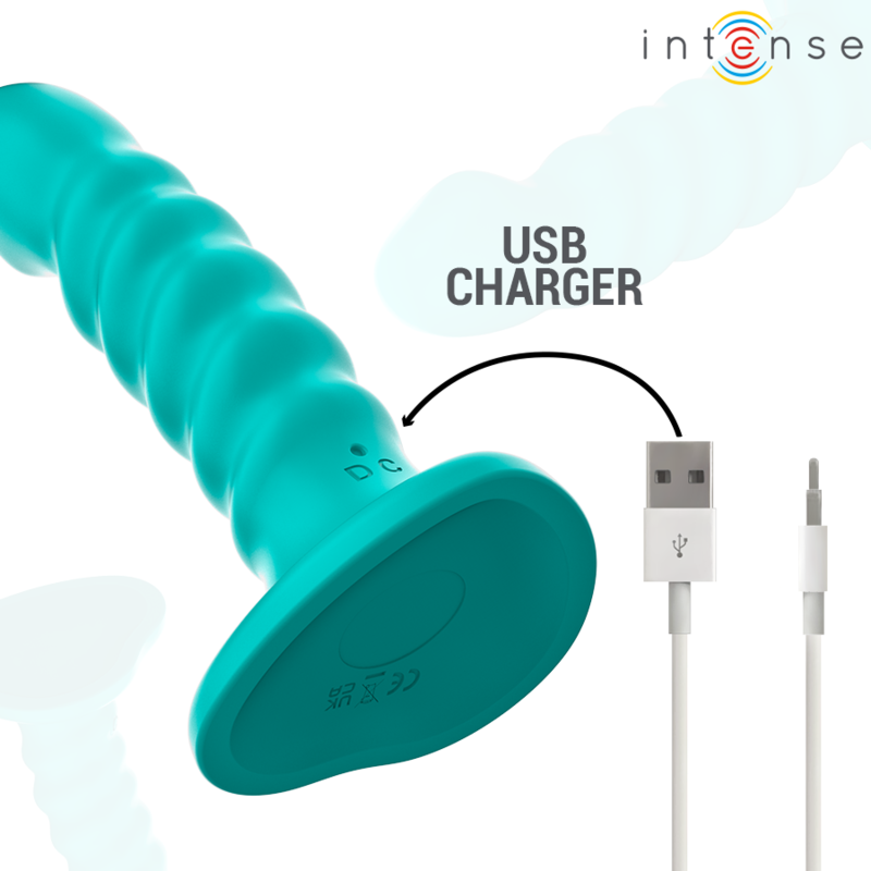 INTENSE - BUFFY VIBRATORE TAGLIA S DESIGN A SPIRALE 10 VIBRAZIONI TELECOMANDO BLU - immagine 5