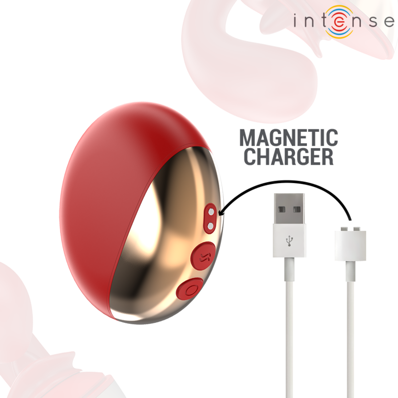 INTENSE - VIBRATORE E STIMOLATORE MARIAH A FORMA DI U 10 VIBRAZIONI ROSSO - immagine 4