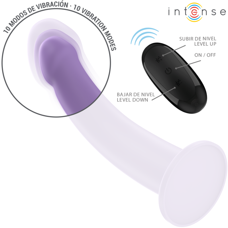 INTENSE - EDDIE VIBRATORE 17,5 CM 10 VIBRAZIONI VIOLA TELECOMANDO - immagine 3
