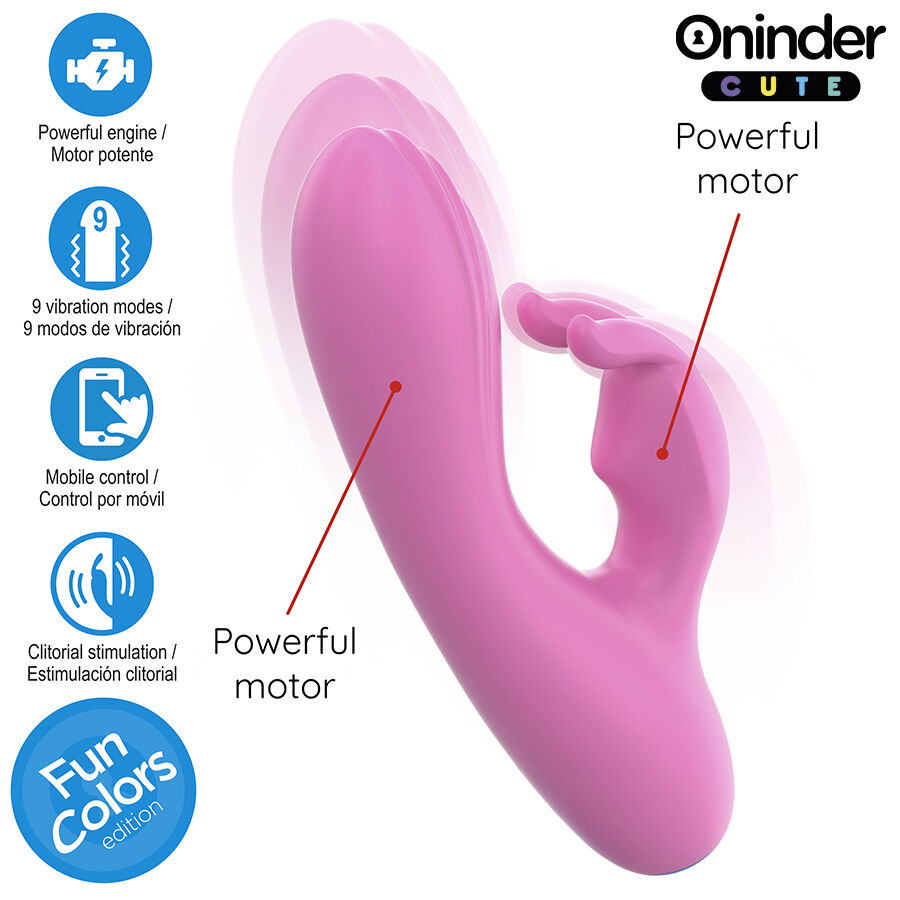 ONINDER CUTE - VIBRATORE CONIGLIETTO D'AMORE PER PUNTO G E CLITORIDE - APP GRATUITA IN TUTTO IL MONDO - immagine 5
