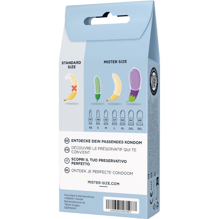 MISTER SIZE - SET DI PROVA 3 PRESERVATIVI DI MISURE DIVERSE + METRO A NASTRO - immagine 4