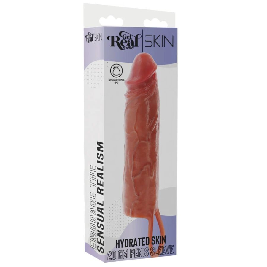GET REAL - HYDRATED SKIN GUAINA PER PENE IN SILICONE CARAMELLO 20 CM - immagine 5