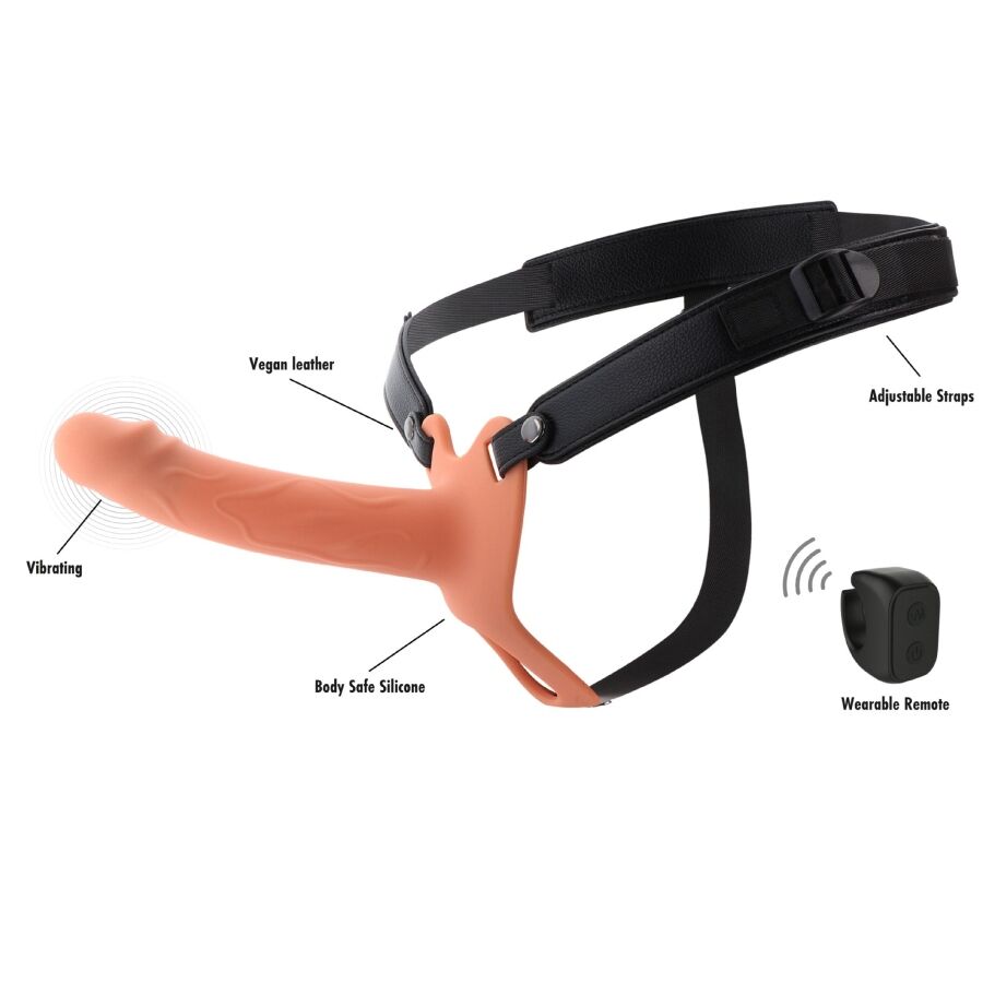 HIDDEN DESIRE - INFERNO VIBRANTE GUAINA PER PENE STRAP-ON 18 CM - immagine 3