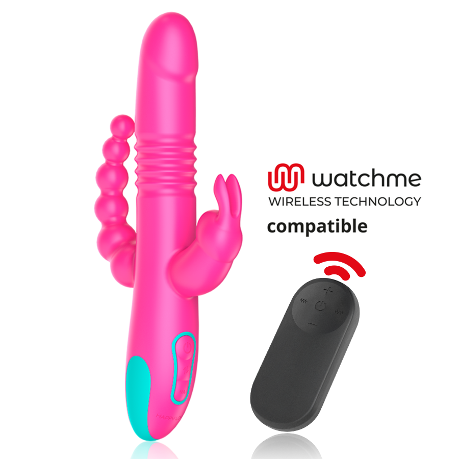 TRIPLA STIMOLAZIONE HAPPY LOKY DONALD: COMPATIBILE CON LA TECNOLOGIA WIRELESS ANALE, G-SPOT E CLITORIDEA WATCHME