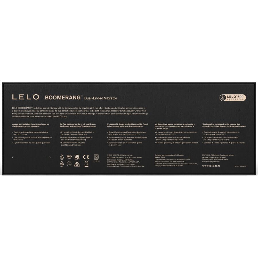 LELO - BOOMERANG VIBRATORE A DOPPIA ENDA CERISE - immagine 5