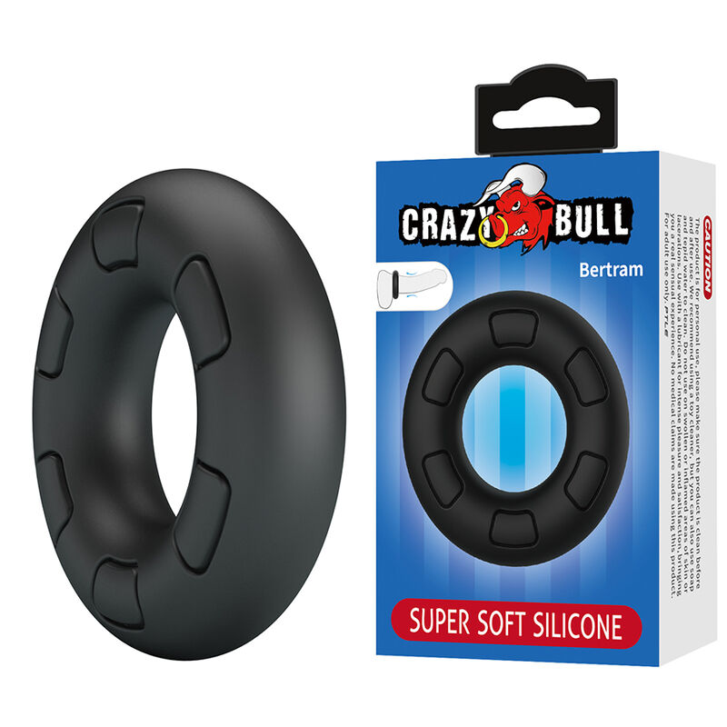 CRAZY BULL - ANELLO PER PENE IN SILICONE SUPER MORBIDO BERTRAM NERO
