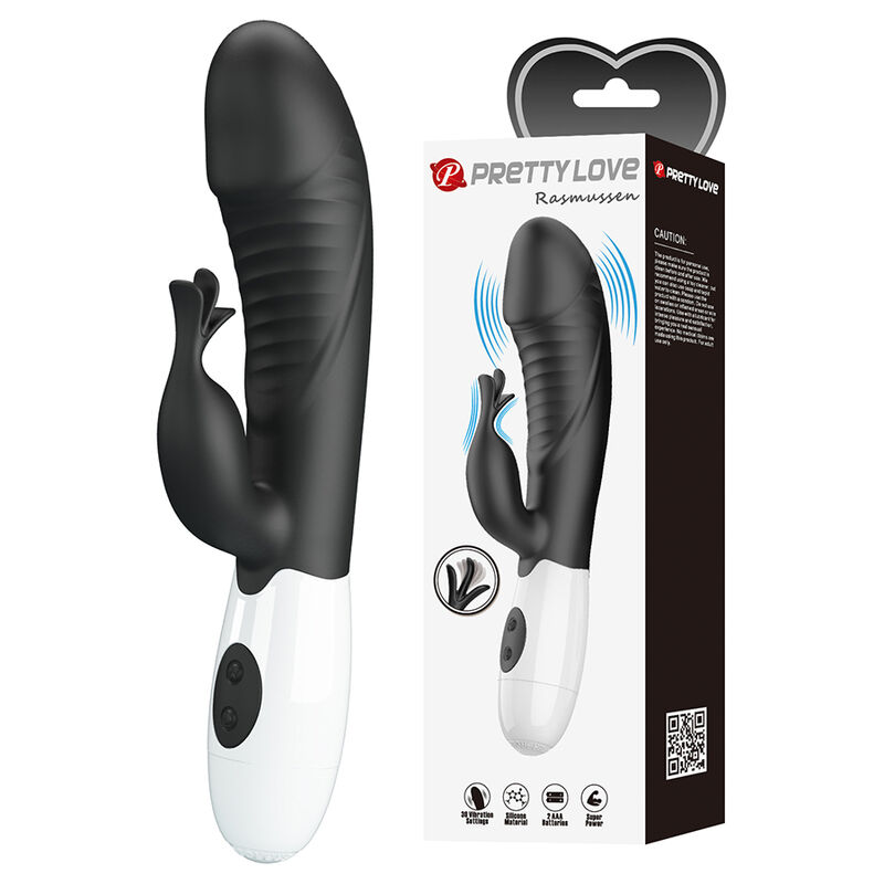 PRETTY LOVE - VIBRATORE A CONIGLIO RASMUSSEN 30 FUNZIONI NERO