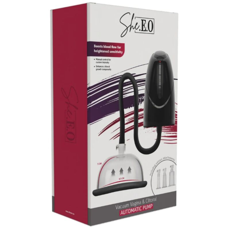 SHE.E.O - POMPA A VUOTO AUTOMATICA PER VAGINA E CLITORIDE NERA - immagine 4