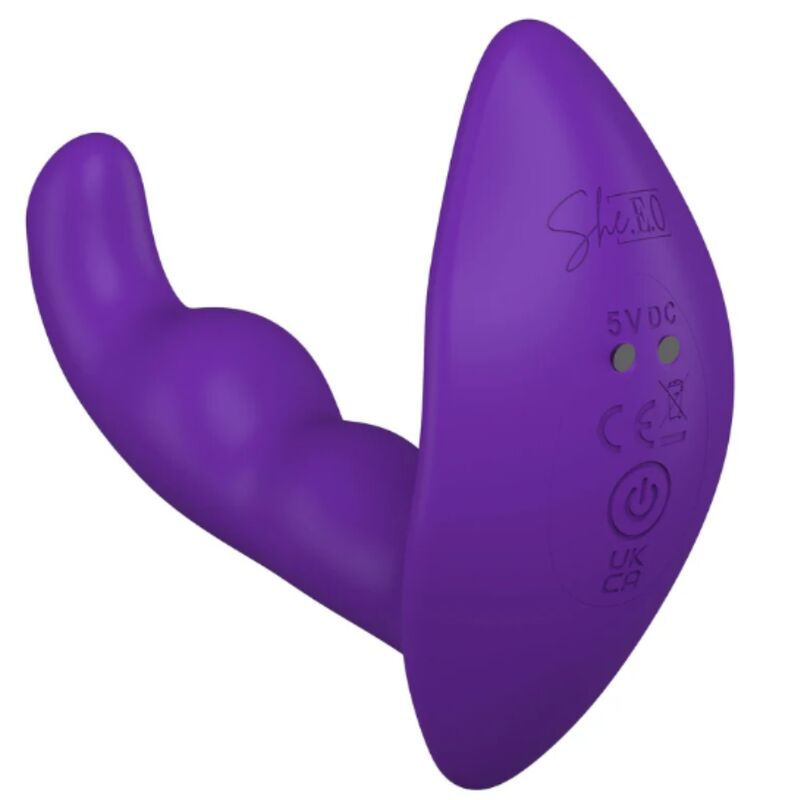 SHE.E.O - STIMOLATORE ANALE VIBRANTE ROTANTE CON TELECOMANDO VIOLA - immagine 5