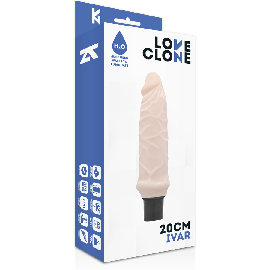 LOVECLONE - IVAR VIBRATORE AUTOLUBRIFICANTE 20 CM -O- 3.7 CM - immagine 4