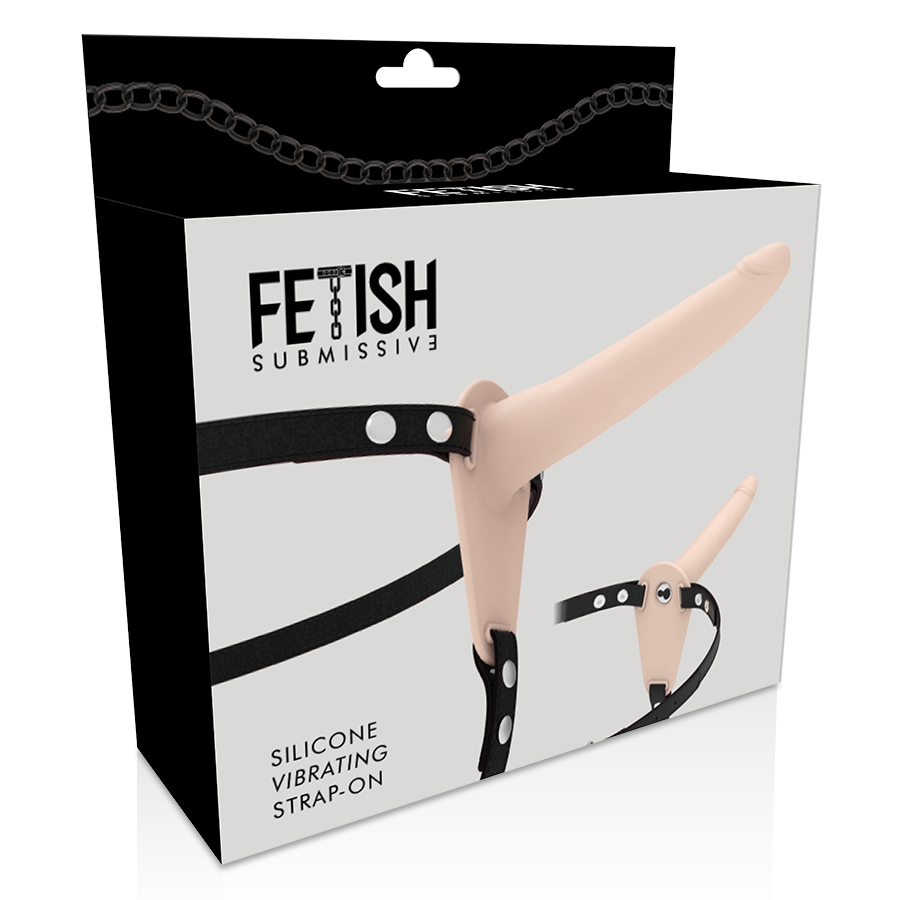 FETISH SUBMISSIVE ARNÉS VIBRADOR SILICONA FLESH 15CM - immagine 4