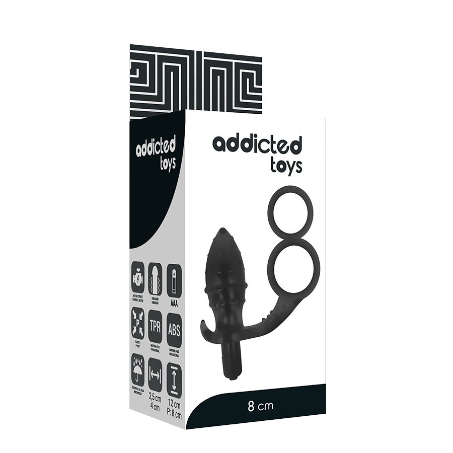 PLUG ANALE DI GIOCATTOLI addicted CON DOPPIO ANELLO NERO - immagine 5