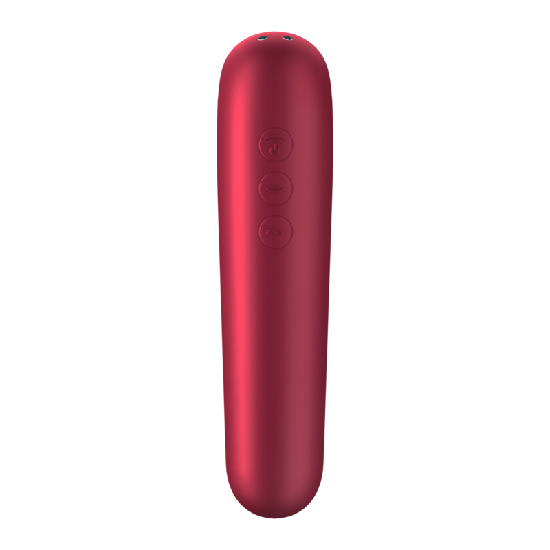 SATISFYER - VIBRATORE E VENTOSA DUAL LOVE CON ARIA PULSATA ROSSO - immagine 3